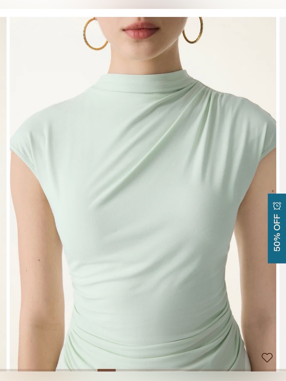 OGL Teal Blue Ruched Waist Built-In Bra Women's Top - Picture 8 of 10